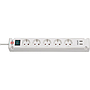 Bremounta extension lead with USB-Charger 5-way white 3m H05VV-F 3G1.5