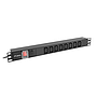 Power distribution unit (PDU) Lanberg, 19" 1U 16A 2M 8*IEC C13 sockets, black, C20