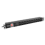 Power distribution unit (PDU) Lanberg, 19" 1U 10A 2M 10*IEC C13 sockets, black, C14