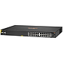 HPE Aruba 6000 24G Class4 PoE 4SFP 370W PoE managed switch, 24*10/100/1000 (PoE+) + 4*SFP, side to side airflow, rack-mountable