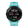 Garmin Forerunner® 265 black bezel with aqua case and aqua/black silicone band